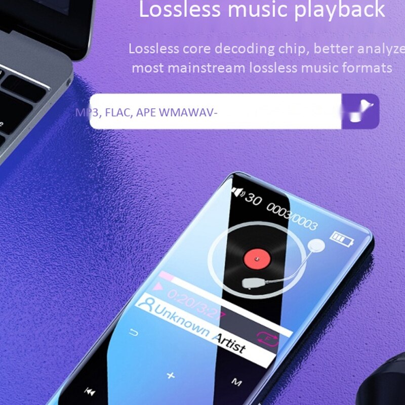 Yescool X10 Music Player Full Screen Hd Press Bluetooth Mp4 1.8-Inch Color Screen Mp3 Player 32Gb Ram