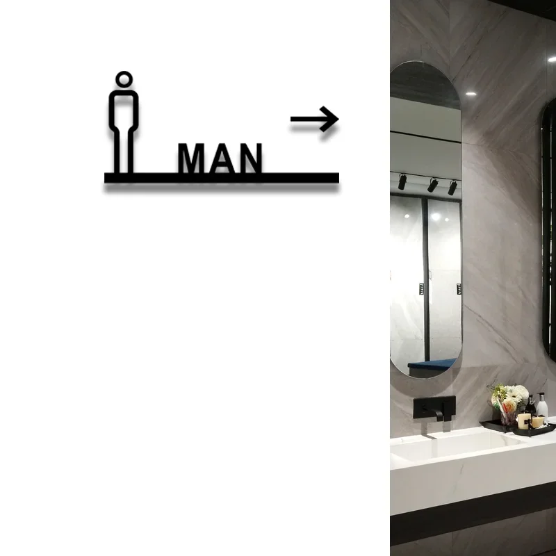 Segno creativo della porta del bagno della segnaletica del bagno degli uomini e delle donne di alta qualità segno della guida del bagno pubblico segno caldo richiesta: 20x30cm / bianca
