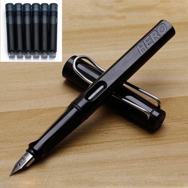 1Pc Hero 359 Klassieke Vulpen Originele Authentieke Plastic Kleur Transparant Ef Briefpapier Kantoor Schoolbenodigdheden Schrijven: Black