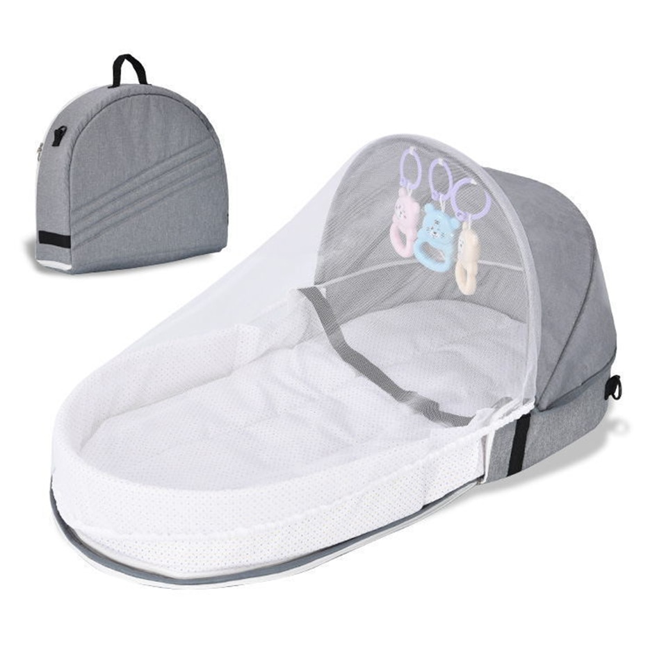 Bärbart babynest multifunktions baby resesäng spjälsäng med myggnät hopfällbar babynest vagga spädbarnssömn bärbar säng