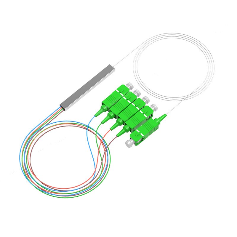 1x4 10 teile/los PLC SC/APC SM 0,9mm Stahl Rohr FTTH Fiber Optik PLC Splitter 1m SC APC Upc-anschluss 1:4 Stecker