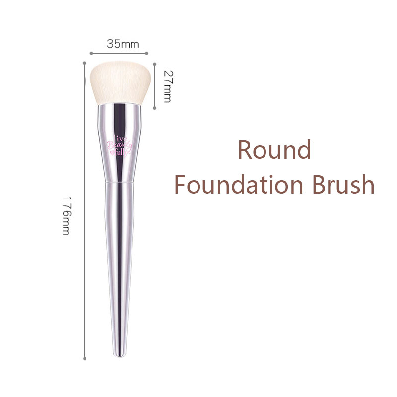 Argent pinceaux de maquillage entièrement fonctionnels de fond de teint poudre fard à joues surbrillance fard à paupières pinceaux de maquillage pour sourcils plats: MULTI