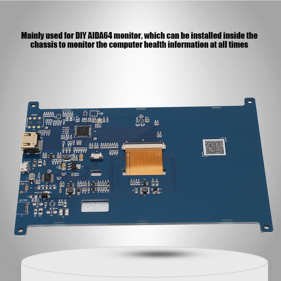 7in Monitor Display IPS Wide Angle High-Definition LCD Chassis for AIDA64 1024x600 Monitor Display