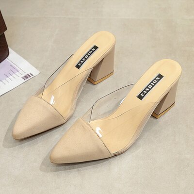 Klar pvc genomskinliga pumps sandaler perspex klack stiletter höga klackar spetsiga tår dam festskor nattklubb pump: 2 / 6.5