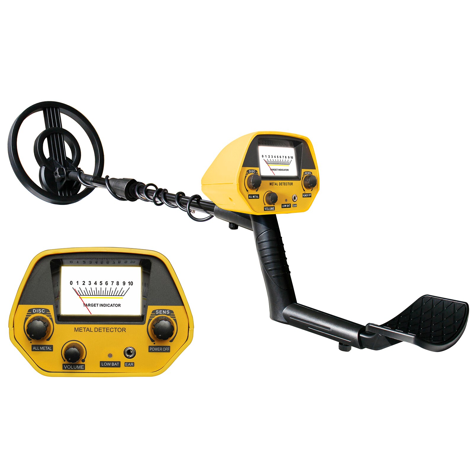 KKmoon-Detector de Metales MD4030, buscador de tesoros de oro subterráneo, con auriculares, GTX5030: GTX5030 Yellow