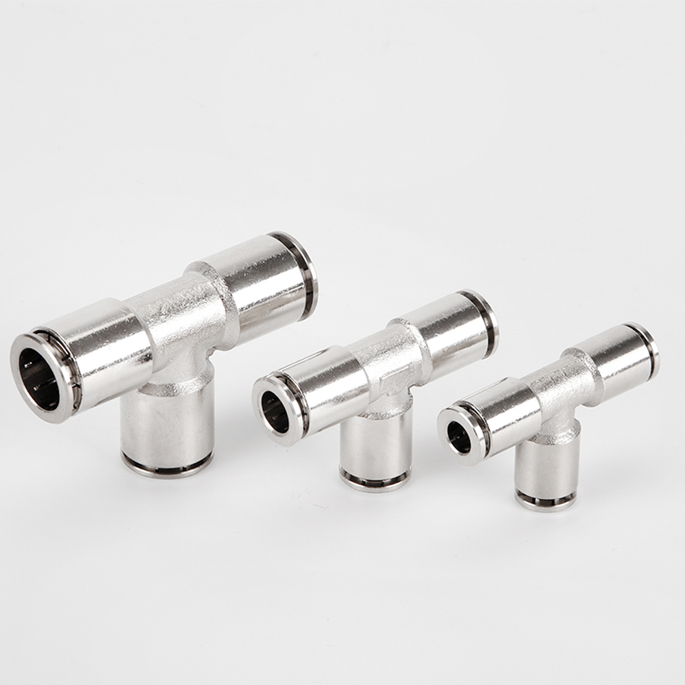 Pneumatic PE Pipe Connector 4-16mm OD Air Hose Reducing 8-6mm Nickel Plated Brass Push In Quick Connector Air Fitting Plumbing