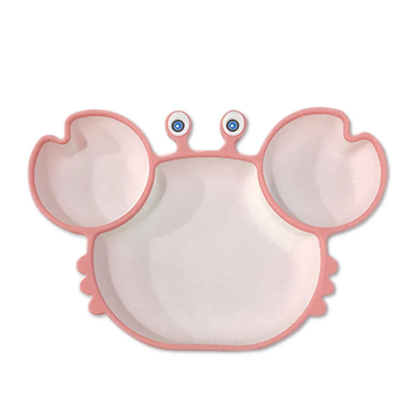Vajilla de alimentación de bebé con dibujos animados, platos de cangrejo para niños, vajilla para comer, plato anticaliente, tazón de entrenamiento dividido para bebé: B