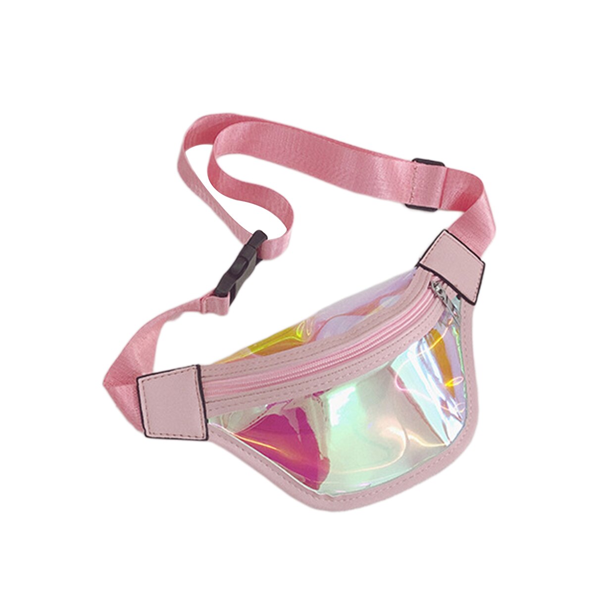 Doorzichtige heuptas voor kinderen, glanzende heuptas, waterdichte reistas, heuptas, outdoor boodschappentassen van pvc: Roze