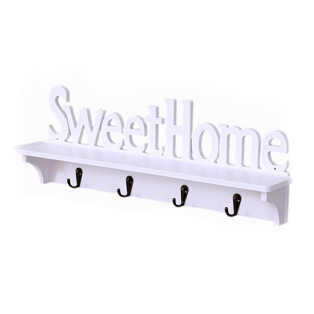 Wall Hanging Wood Key Hanger Holder Home Key Hooks Wooden Coat Rack Wall Decor Organizer Rectangle House Decoration Room Rack