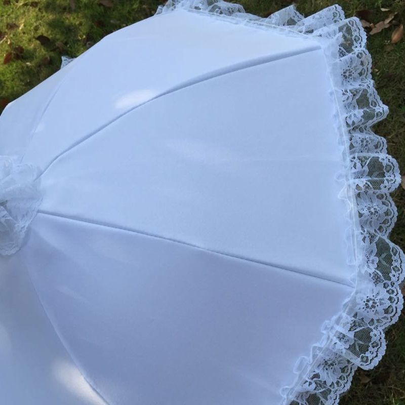 Sombrilla de boda para novia, sombrilla de encaje hueco, accesorios para fotos románticas, paraguas decorativos, flor, Niña