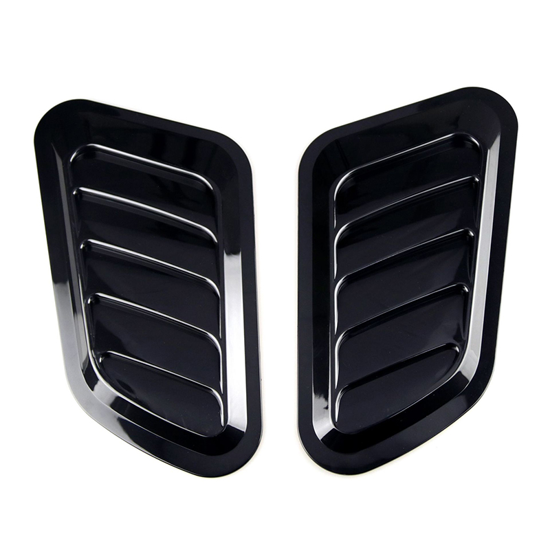 2PCS Universal Intake Scoop Turbo Bonnet Vent Cover Hood ABS Car Hood Air Outlet Decorative Carbon Fiber False Vent Hood Vehicle: black