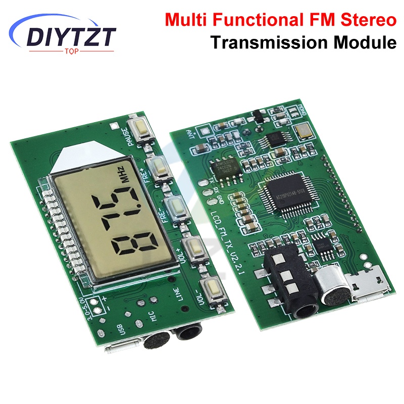 FM Transmitter Module FM Stereo Digital Transmitter Wireless Microphone Microphone Board 3V-5V FM Module 87.0MHz-108.0MHz