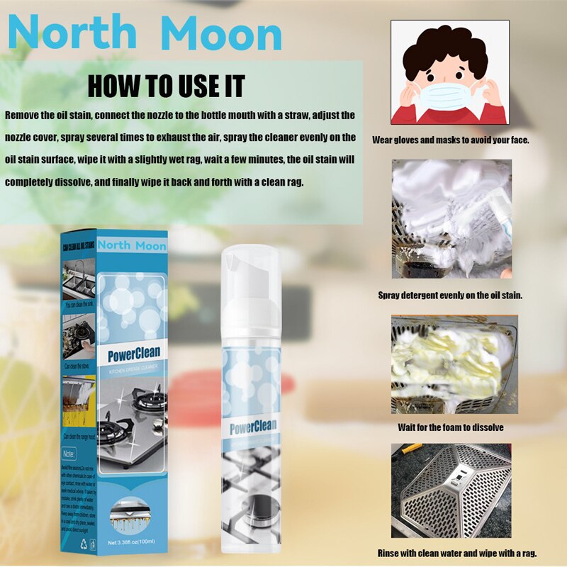 All Purpose Cleaner Heavy Duty Cleaner Cooktop Cleaning Removes Grease Grime Buildup For Kitchen HY99