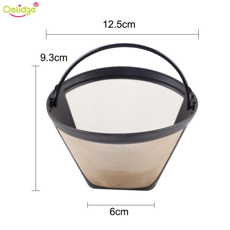 Delidge 1pcs Herbruikbare Koffiefilter Manden Rvs Permanente Kegel-Stijl Handgemaakte Koffie Filter Tool Keukengerei