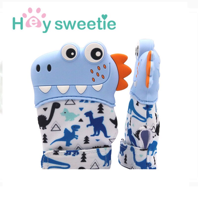 Gants de dentition bébé jouet 0 12 mois dessin animé dinosaure dentition bébé mâche bébé jouet éducatif molaire gants