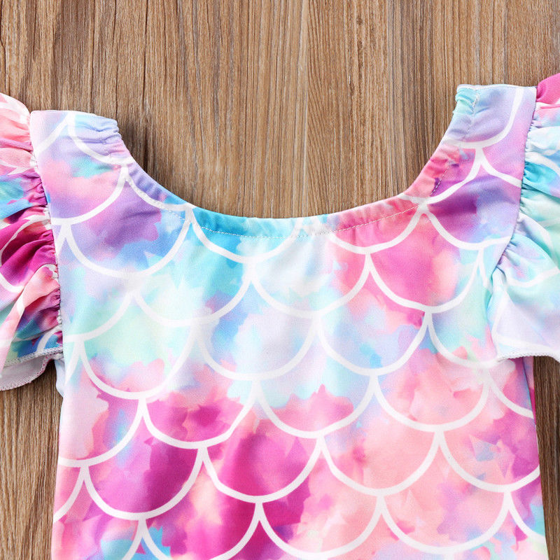 Toddler Girl Swimsuits 6M-4Y Cute Toddler Kids Baby Girls Mermaid Swimsuit Bikini Beachwear Romper Summer
