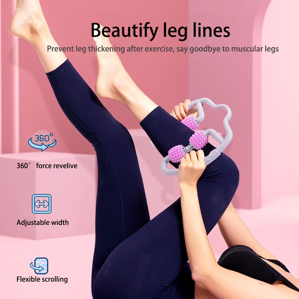 Indoor U-vorm Trigger Punt Massage Roller Voor Arm Been Nek Spierweefsel Oefening Voor Fitness Gym Yoga Pilates Sport 4 Wielen