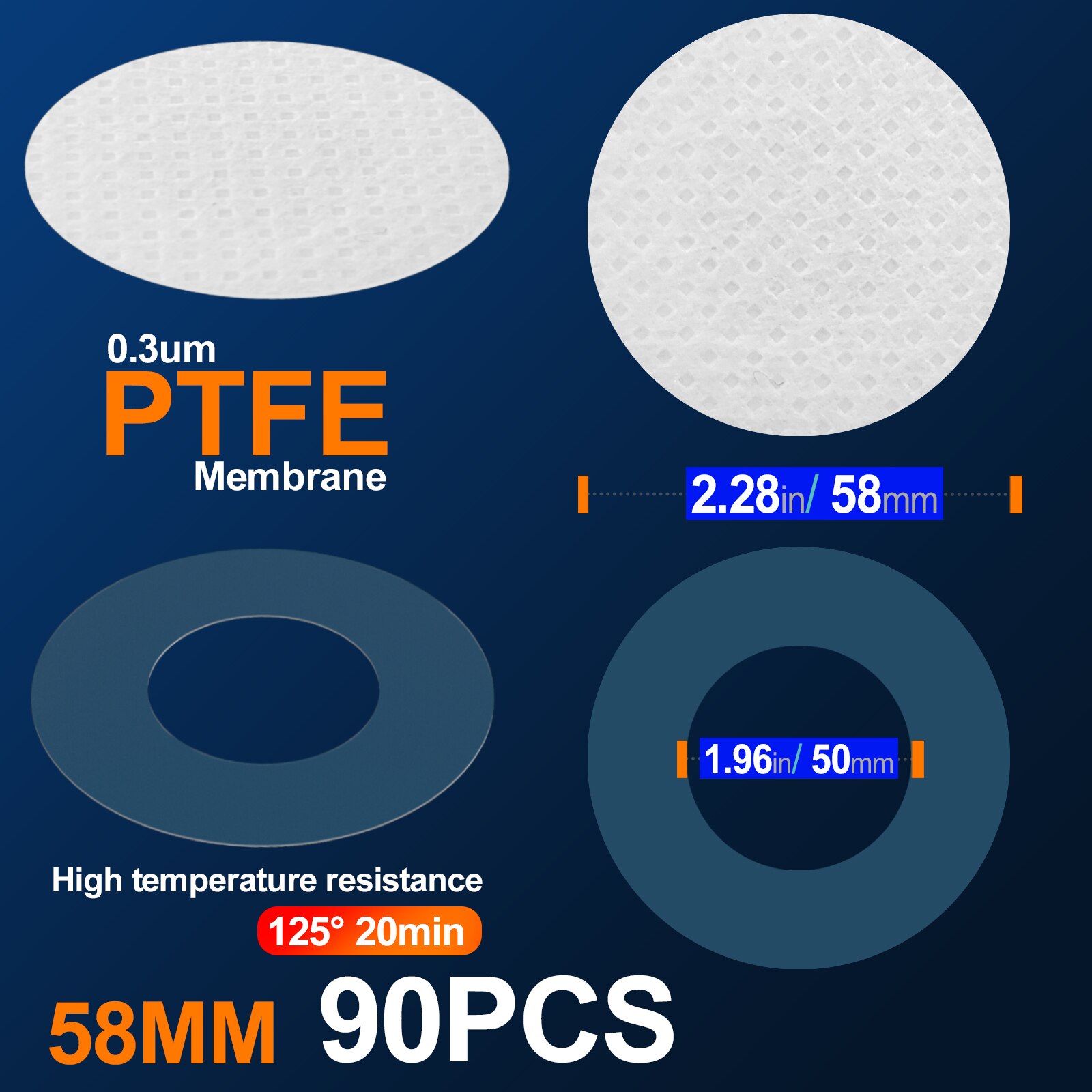 Synthetic Filter Paper Stickers 20 mm 0.3 μm Filter Disc Mushroom Applied Under Wide Mouth Jar Lid for Mushroom Cultivation: Silver