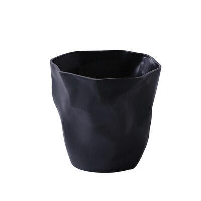 Porte-stylos en plastique plissé de forme irrégulière, boîte à mémo multifonction, papeterie de bureau, organisateur poubelle de voiture: Black