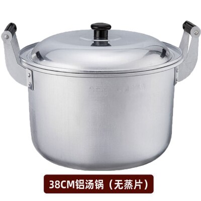 Olla pequeña para sopa de doble oreja, de aleación de aluminio, de estilo retro antiguo y grueso, para cocinar gachas, olla a gas para hervir agua.