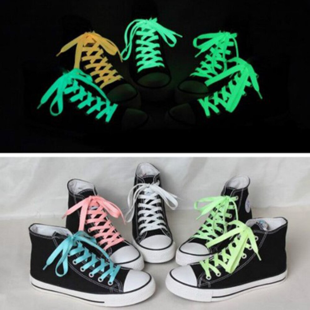 60Cm Lichtgevende Schoenveters Platte Reflecterende Sneakers Veters Glowing In Night Sport Canvas Basketbalschoenen Lace Strings