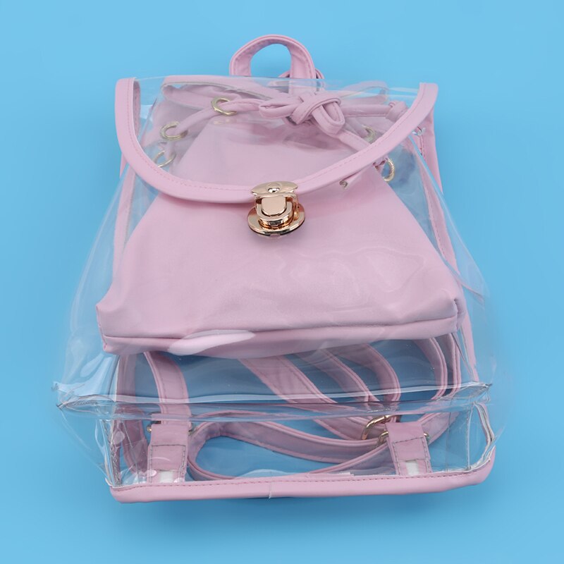 Kvindelig rygsæk gennemsigtig kvinder rygsække studerende søde klare skoletasker ita teenage pigetasker til skole rygsæk