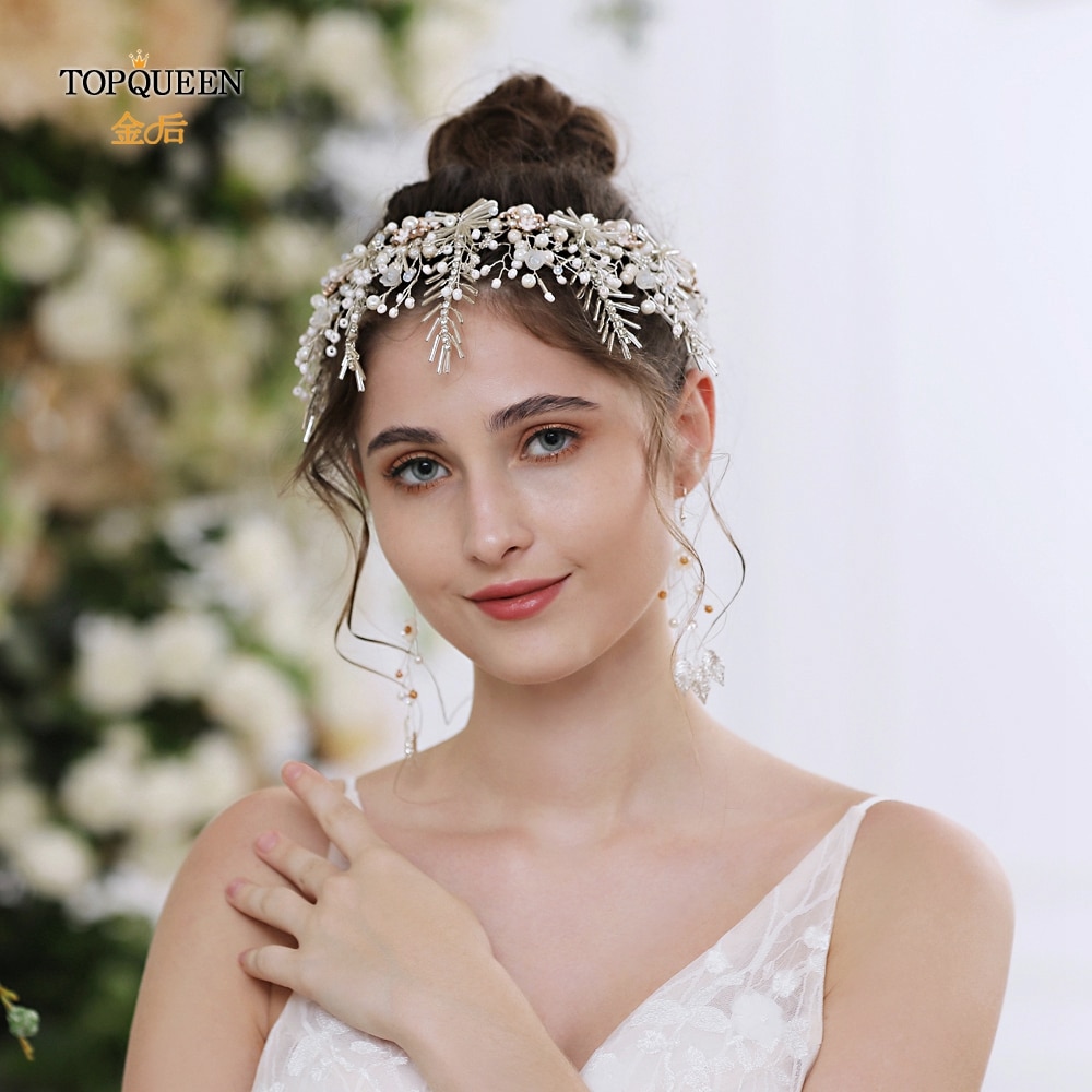 TOPQUEEN HP218-S Wedding hair tiara chinese bridal hair accessories handmade bridal crown and tiara diamond wedding headband