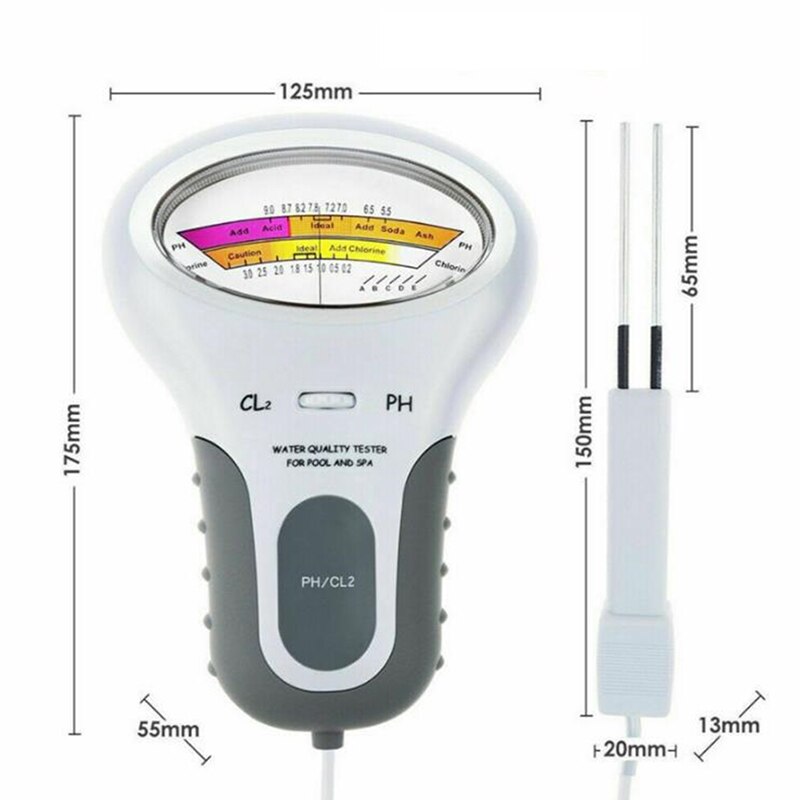 Chlore mètres PH testeur PH et chlore 2 en 1 testeurs appareil de test de de l'eau CL2 mesure pour piscine Aquarium