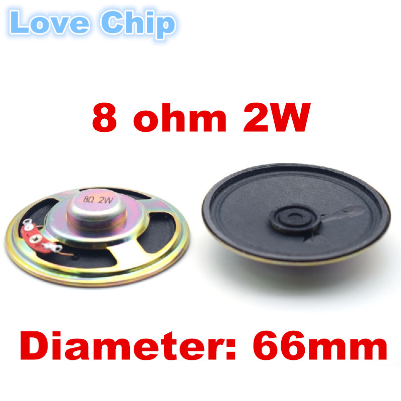 2 uds Mini altavoz ultrafino Original 16 ohmios 8 ohmios 0,5/1/2 vatios 0,5 W 1W 2W 3W 8R diámetro 50MM 57MM 66MM 77MM altavoz: Rojo