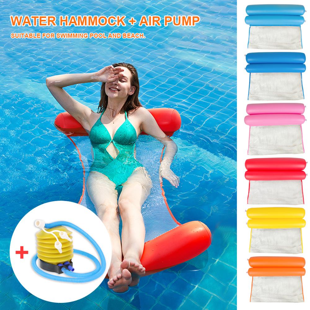 Colchón de aire plegable para playa y piscina, flotador inflable, cama de verano, hamaca de agua