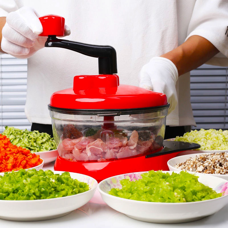 Kök manuell matberedare mixer köttkvarn grönsakshackare rostfritt stål bladstöt äggmixer liten hemprocessor