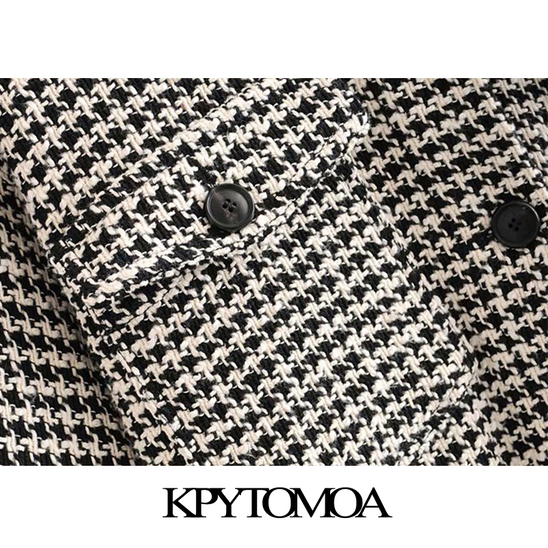 Chaqueta escocesa de Tweed de estilo Vintage con flecos Deshilachados, de gran tamaño, abrigo para mujer, , manga larga, bolsillos, prendas de vestir exteriores, Tops Chic
