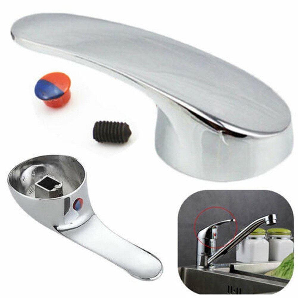 Replacement Kitchen/Bathroom Basin Single Lever Mixer Tap Head Handle Practical Silver Bathroom Kitchen Basin Faucet