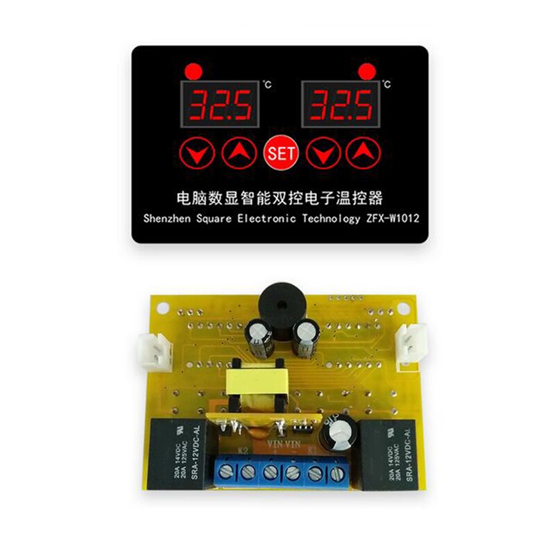 DC 12V Computer Digital Display Intelligent Dual - Temperature Thermostat Dual Temperature Adjustable Temperature Controller