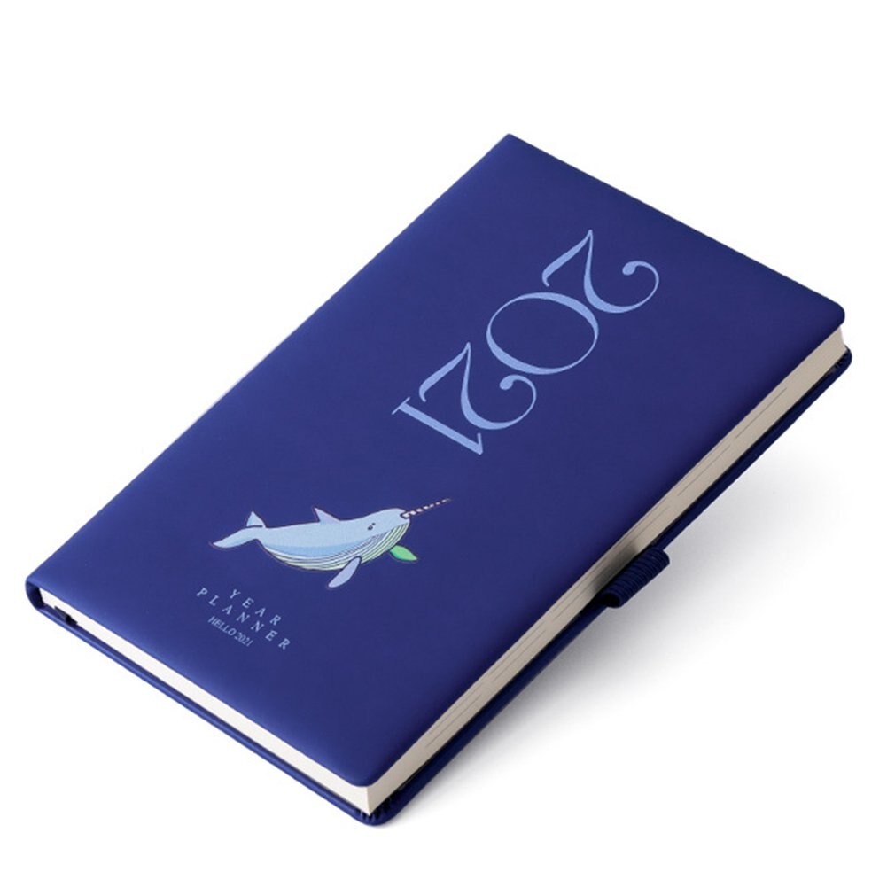 Calendar Schedule Notepad A5 Narwhal Efficiency Manual Calendar Notepad Month Plan Korean Diary Notebook: Navy Blue
