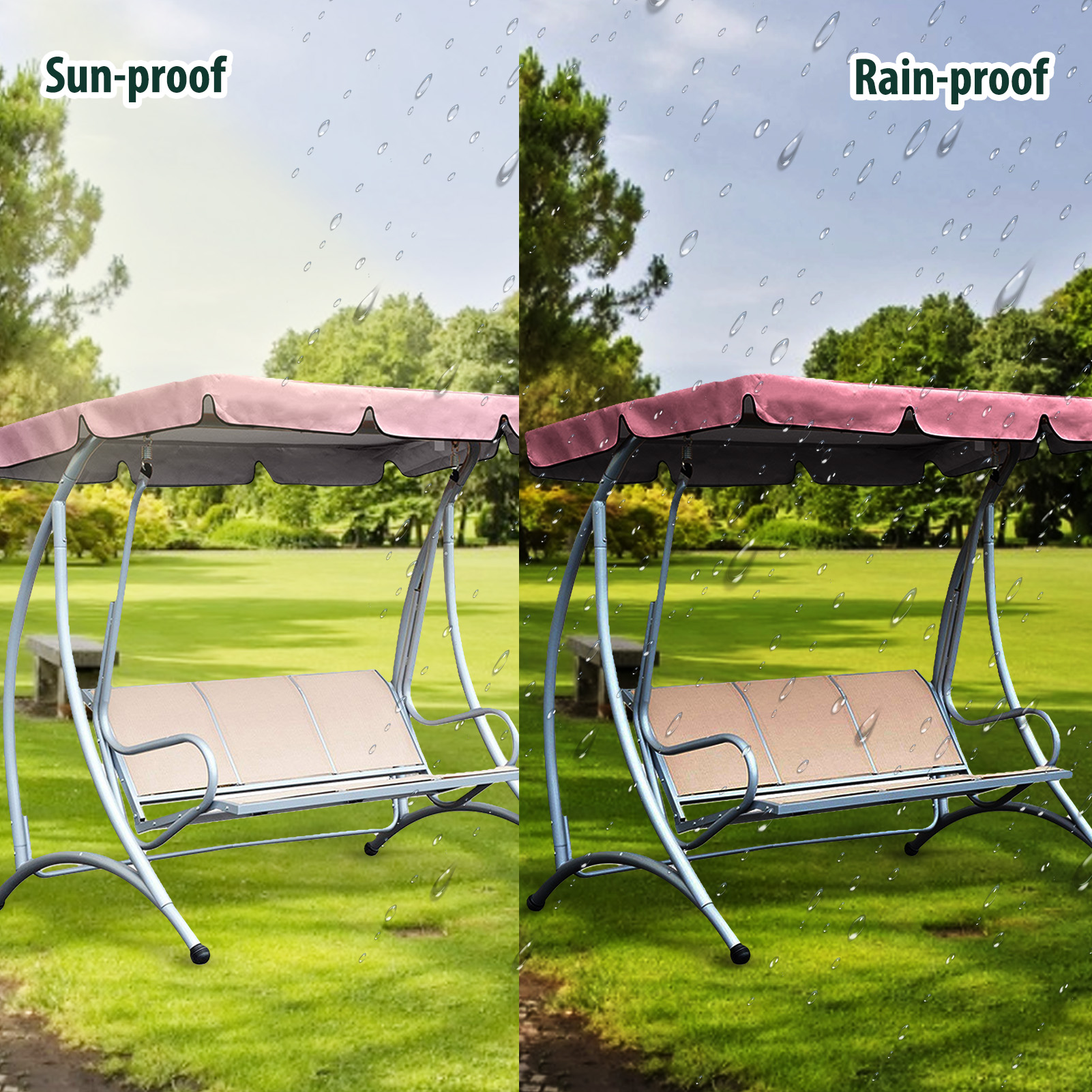 Large Swing Ceiling Cover Anti-UV Patio Canopy Waterproof Sun shade shelter outdoor garden Oxford cloth Awning replace cover