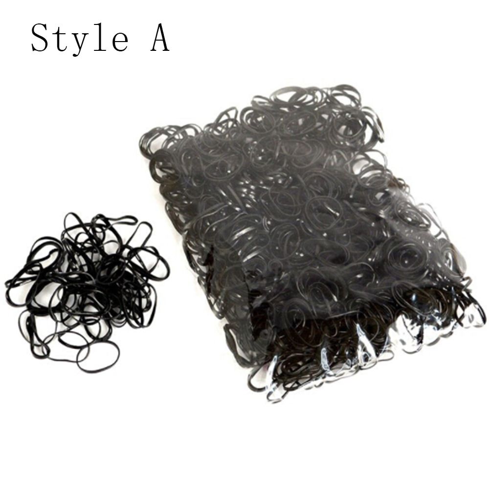 1000 unids/bolsa pelo goma de la banda de goma transparente blanco 1mm borrar Cola de Caballo titular de caucho elástico cuerda de pelo trenzado herramienta