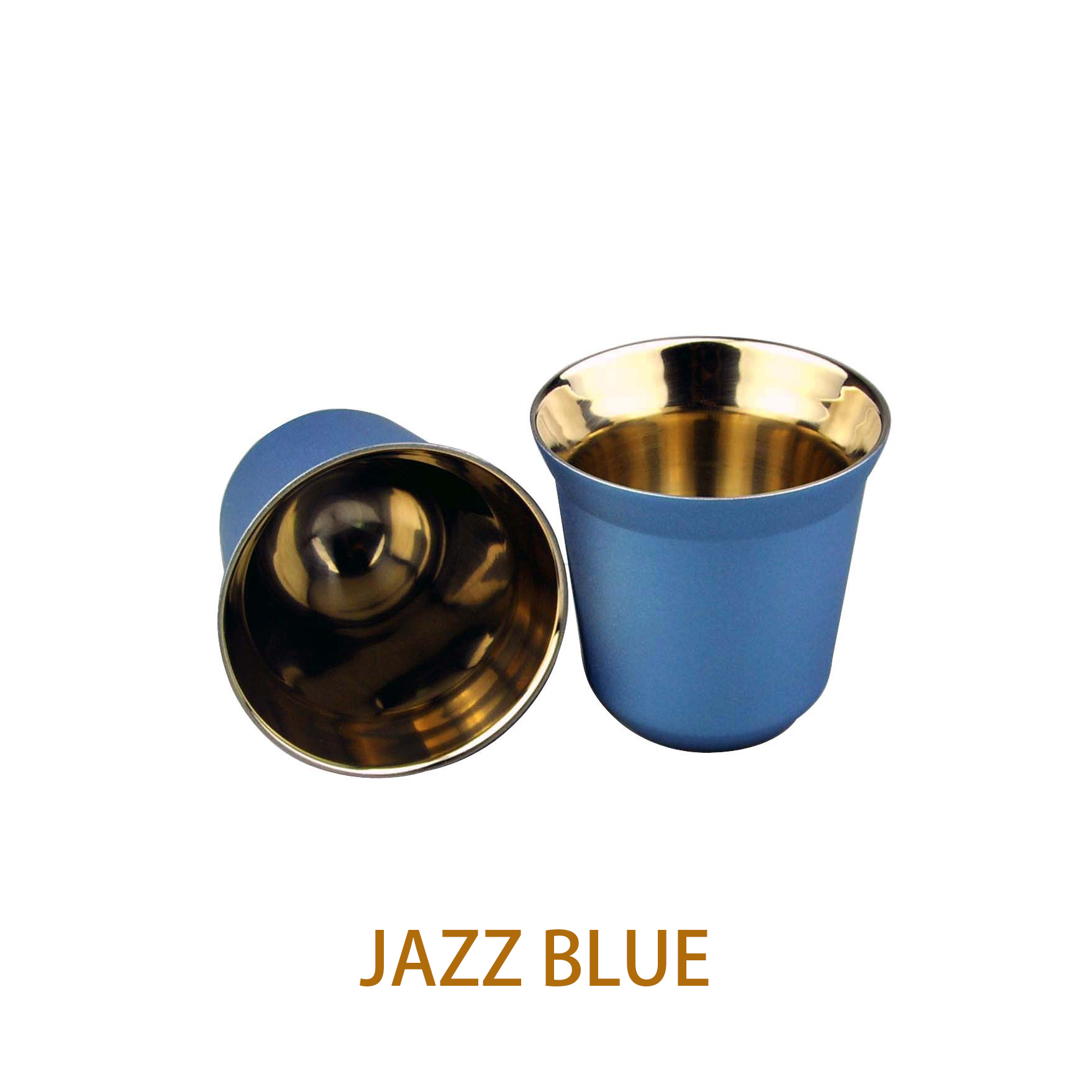 80ml Double Wall Stainless Steel Espresso Cup Insulation Nespresso Pixie Coffee Cup Capsule Shape Cute Thermo Cup Coffee Mugs: Jazz Blue