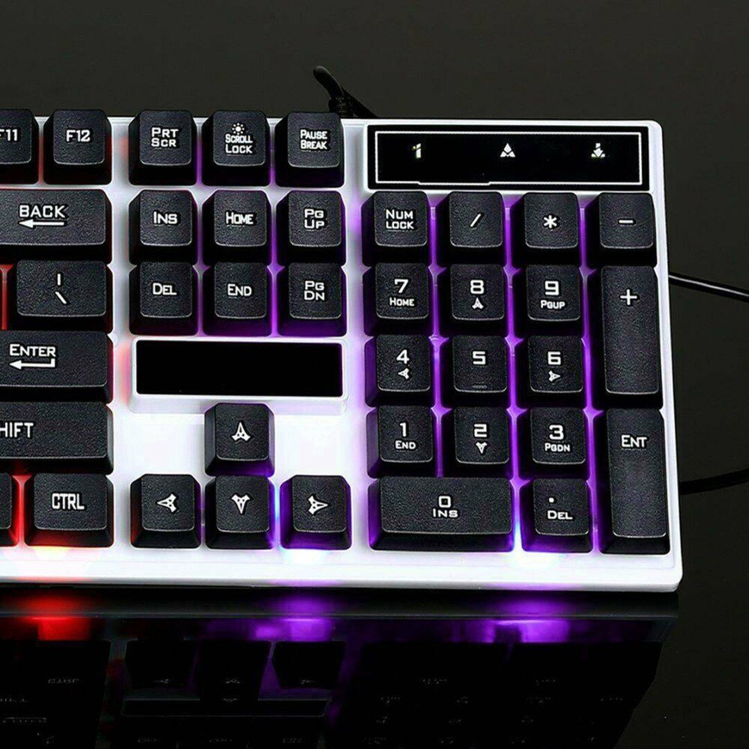Pohiks Rainbow LED USB Computer Mouse Gamer Mice Backlight keyboard Gamer Kit Silent Gaming Mouse Suitable For Laptops