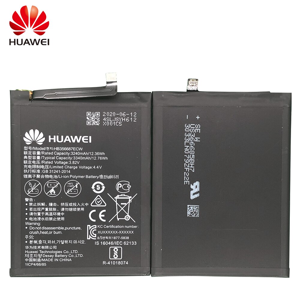 Originele Huawei 3340Mah HB356687ECW Batterij Voor Huawei Nova 2 Plus Nova 2i Honor 9i Huawei G10 Mate 10 Lite voor Huawei Honor 7X