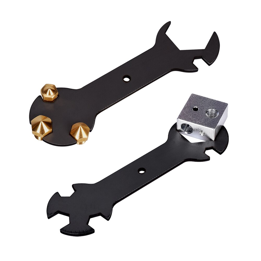 Clé-buse 5 en 1 pour imprimantes 3D, clé reste, 5.7 à 20.2mm, en acier, plate, buse 3D MK8 MK10