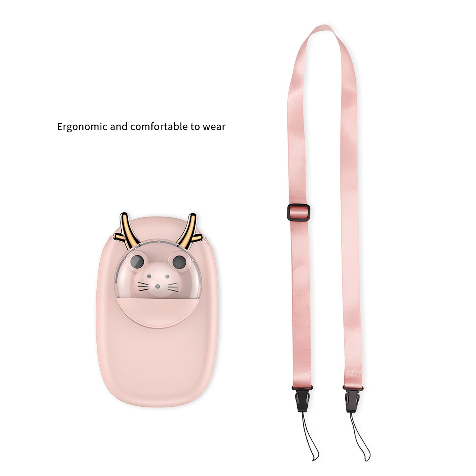 USB Mini Handheld Neck Fan Ari Cooler 3-Speed Indoor And Outdoor Travel Electric Cooling Fan Portable