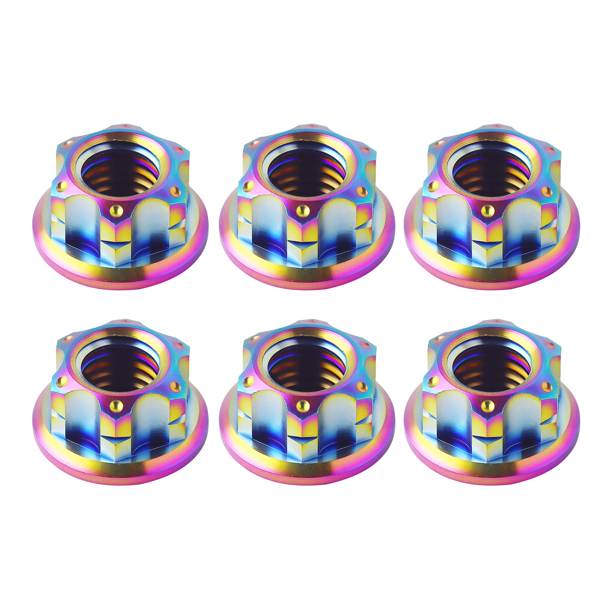 XMSJ M6 M8 M10 M12 Hex Hexagon Flange Titanium Nuts Rear Axle Lock Nut for Bike Motorcycle Fastener Titanium Hex Flange Nuts