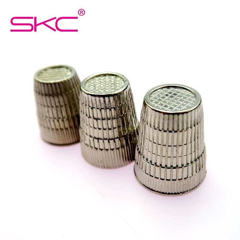 SKC 3 tamaños/set Vintage Metal dedal para coser dedo Protector patrón clásico dedal costura herramientas agujas socio costura: Silver