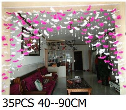Rideau de séparation en perles de cristal, produit fini, rideau de décoration pour l'entrée, rideau en plumes de perles: 35pcs 40-90cm