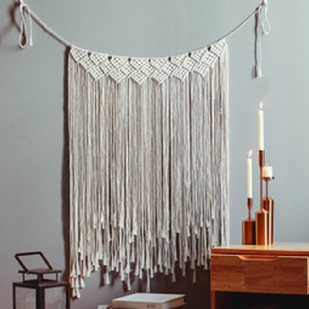 Macramé geweven wandtapijt bohemian huis bruiloft achtergrond kunst decoratie bohemian kamer geometrisch wandtapijt huis muurdecoratie
