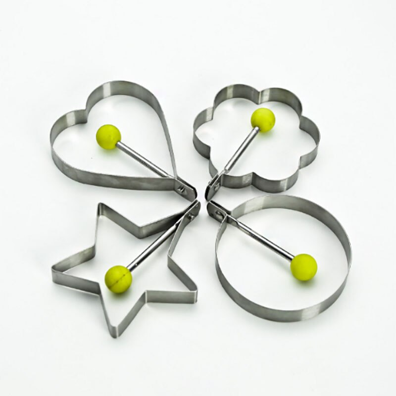 Egg Pancake Fried Mold Stainless Steel Mold Round Star Heart Flower Style Cutter Baking Tools Eggs Mold Accessories