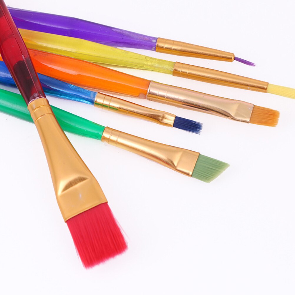 6 uds diferentes tamaños para niños pinceles pintura de colores Set de pinceles y brochas de artista para principiantes y niños de la pintura práctica surtidos Color