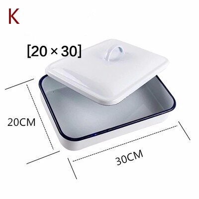 Enamel tray, white thickened enamel square plate, disinfection tray and laboratory tray. 2 pieces 1 / pack.: K