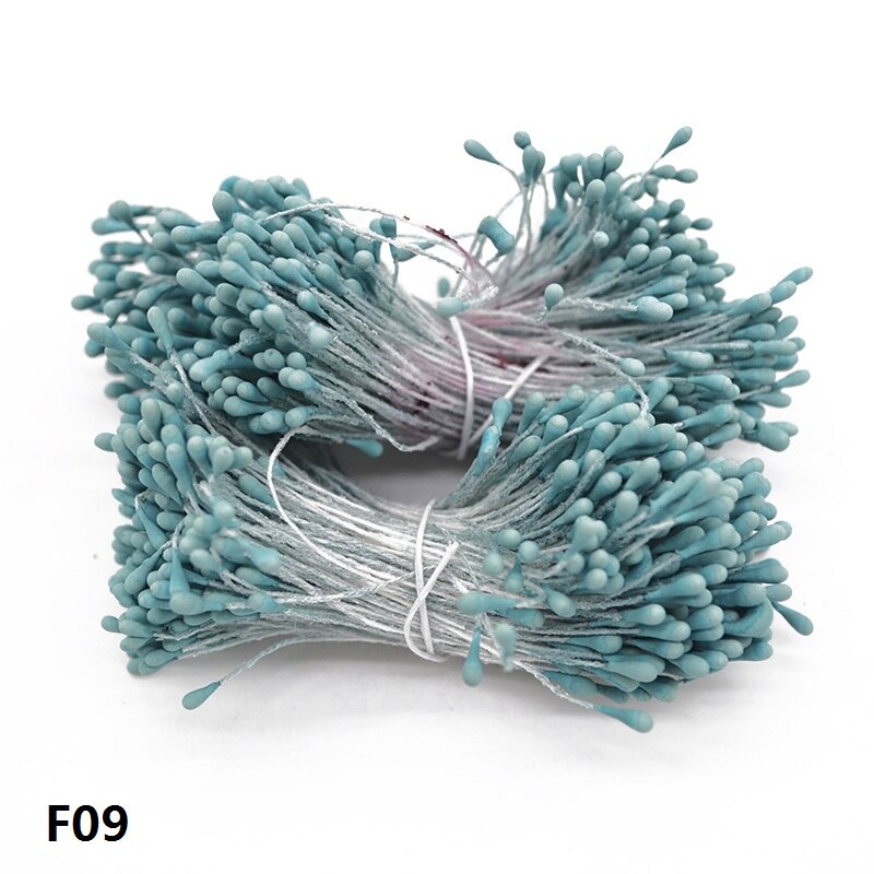 400pcs/lot Mini Flower Stamen Pistil DIY Artificial Double Heads Floral Stamens Home Wedding Decoration Cake Flowers Accessories: F09